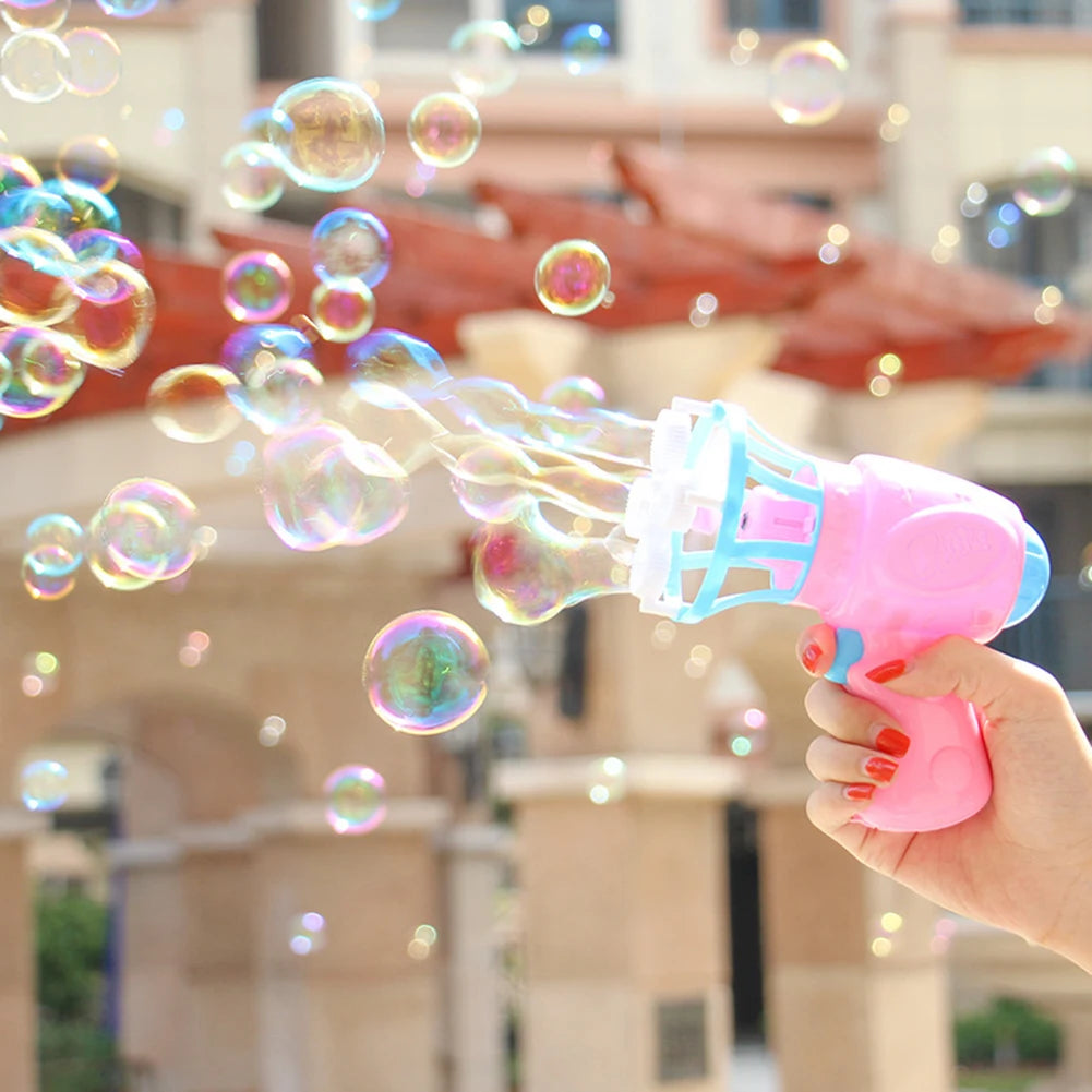 2 IN 1 Soap Bubbles Machine Bubble Gun Creative Bubble In Bubble Toys Blower Maker Outdoor Party Games Toys for Kids Boys Girls