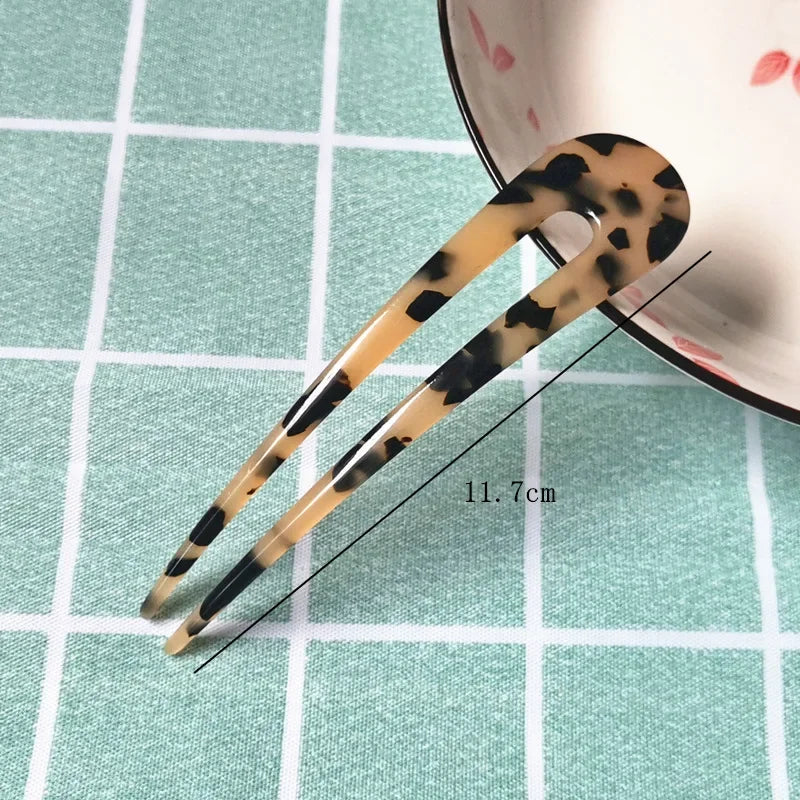 Fashion Acetate Hair Sticks for Women Shell HairClip Hair Pins U Shape Girls Hairpins HairBun Maker Wedding Hair Accessories