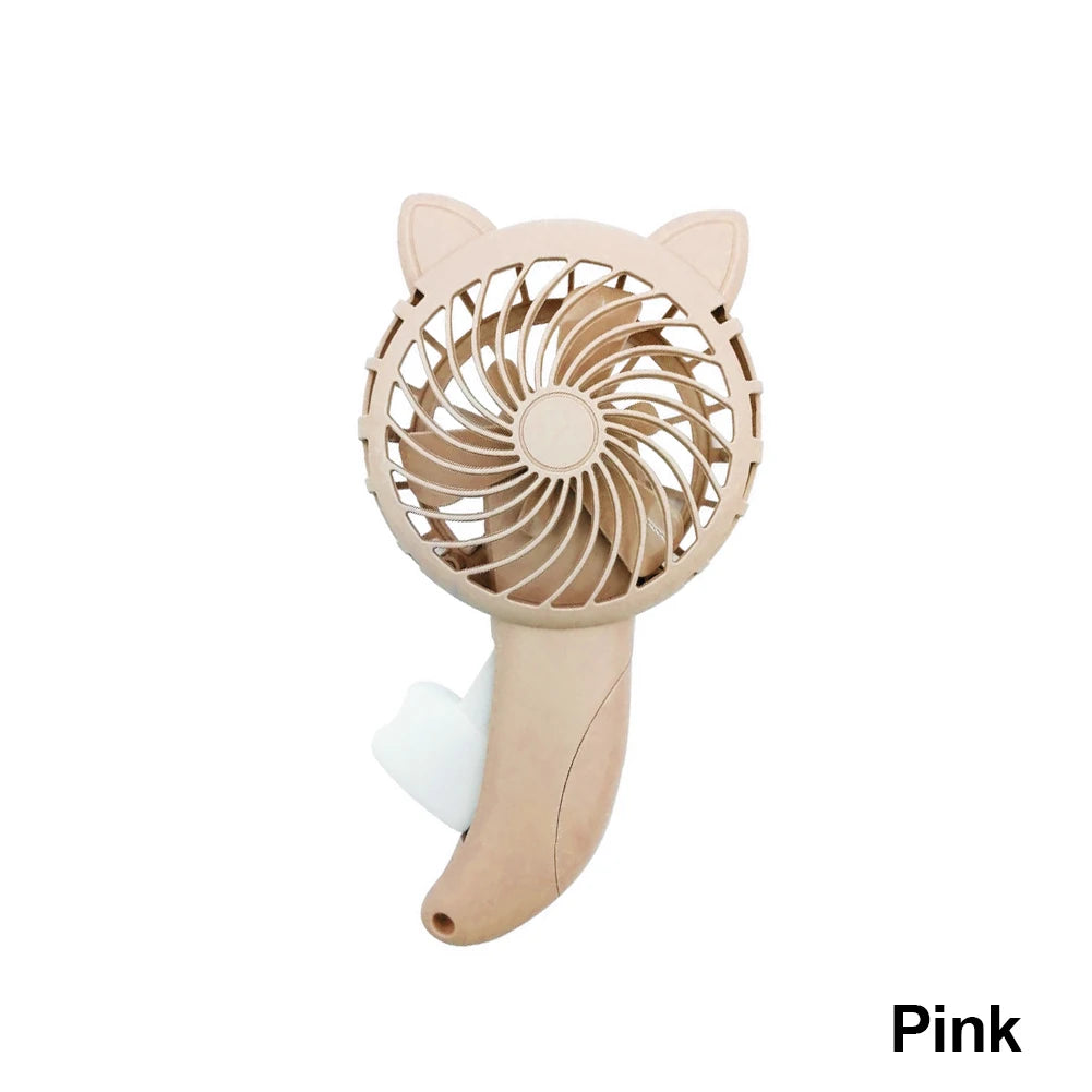 3 Colors Portable Handheld Fan Hand Pressure Fan Mini Portable Fan Without Battery Household Cute Fan Cooling Cartoon Held Fan