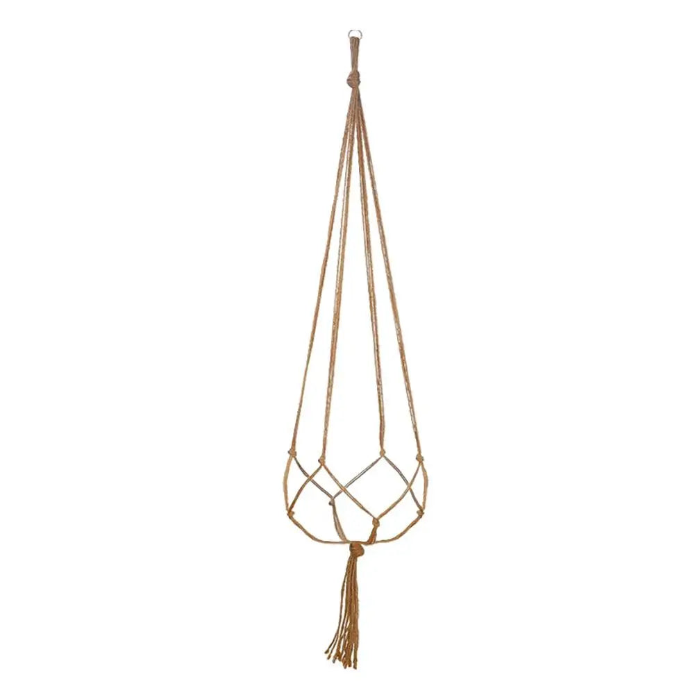 1pcs Braided Rope Hanging Basket Flower Pot Straw Macrame Net Hanger Garden Holder Craft Plant Balcony Decor Accessories