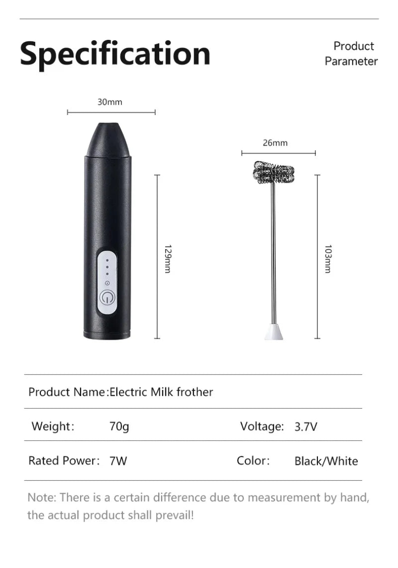 Xiaomi Wireless Milk Frothers Electric USB Recharge 3 Speeds Handheld Blender Small Coffee Foam Maker Whisk For Coffee Kitchen
