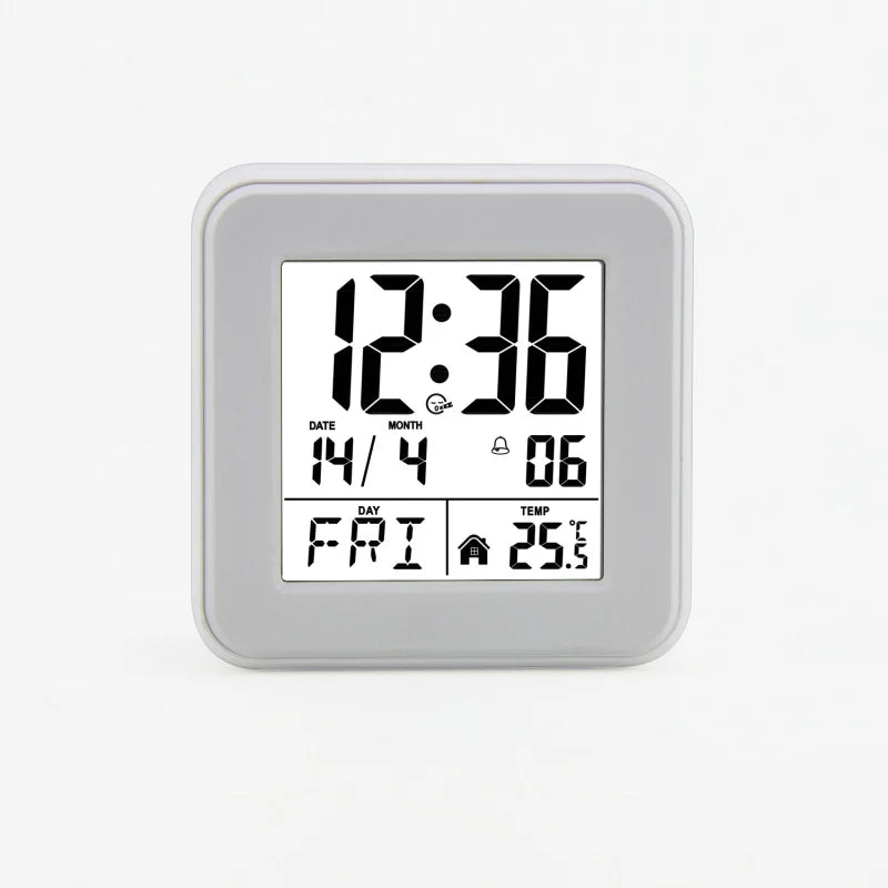 Portable Mini Digital Alarm Clock Temperature Date Week Touch Backlight Snooze Table Clock 12/24H Battery Powered LCD Clock