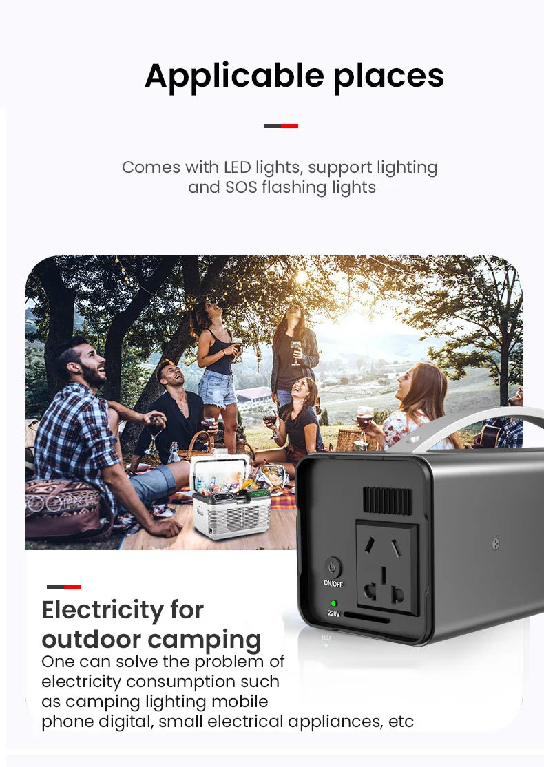 200W 32000mAh Portable Power Station Power Supply Outdoor Camping Laptop Powerful Powerbank Emergency External Auxiliary Battery
