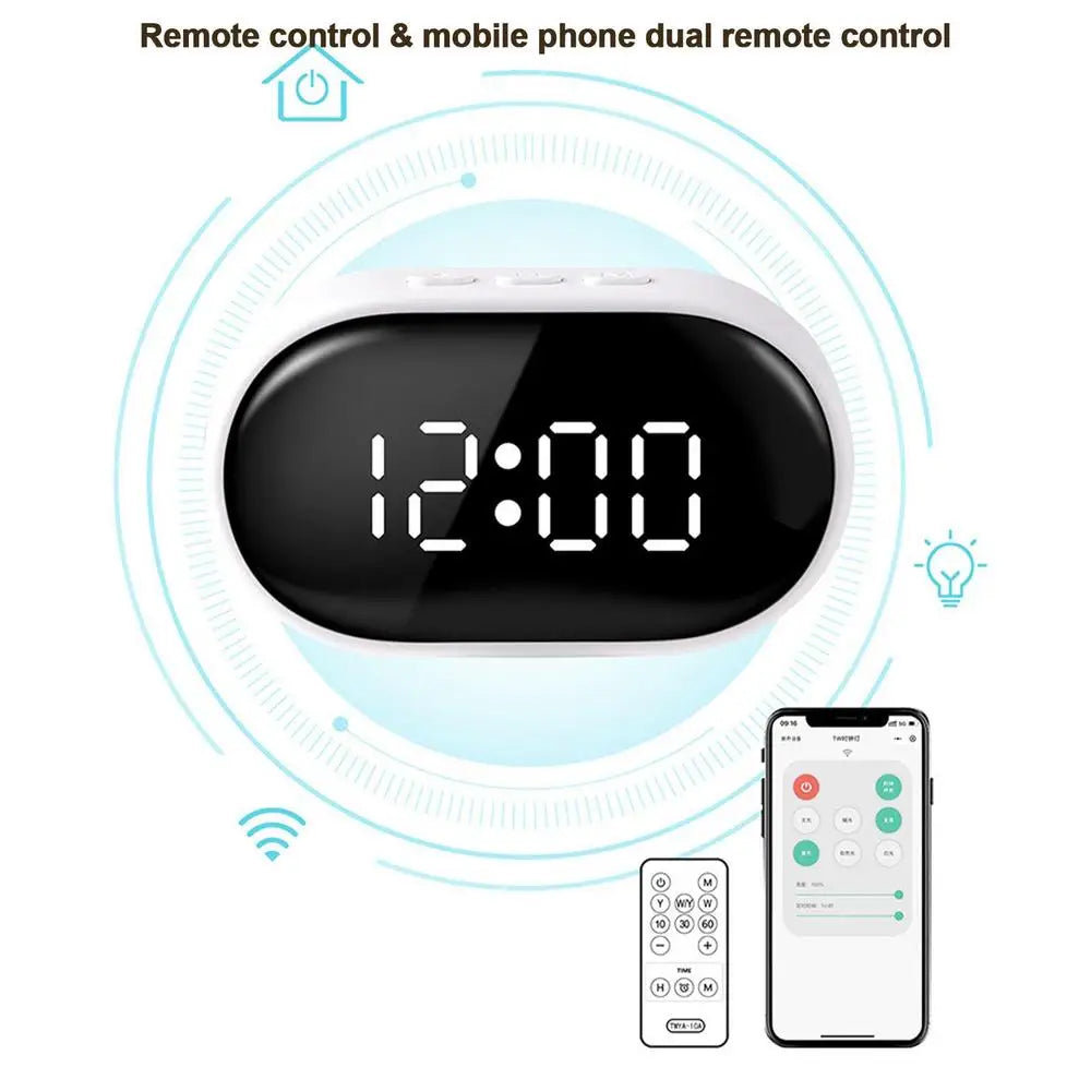 Alarm Clock With LED Light Wall Plug Design Watch Manual Remote Control Digital Electronic Clocks Smart Night Light Clocks Gift