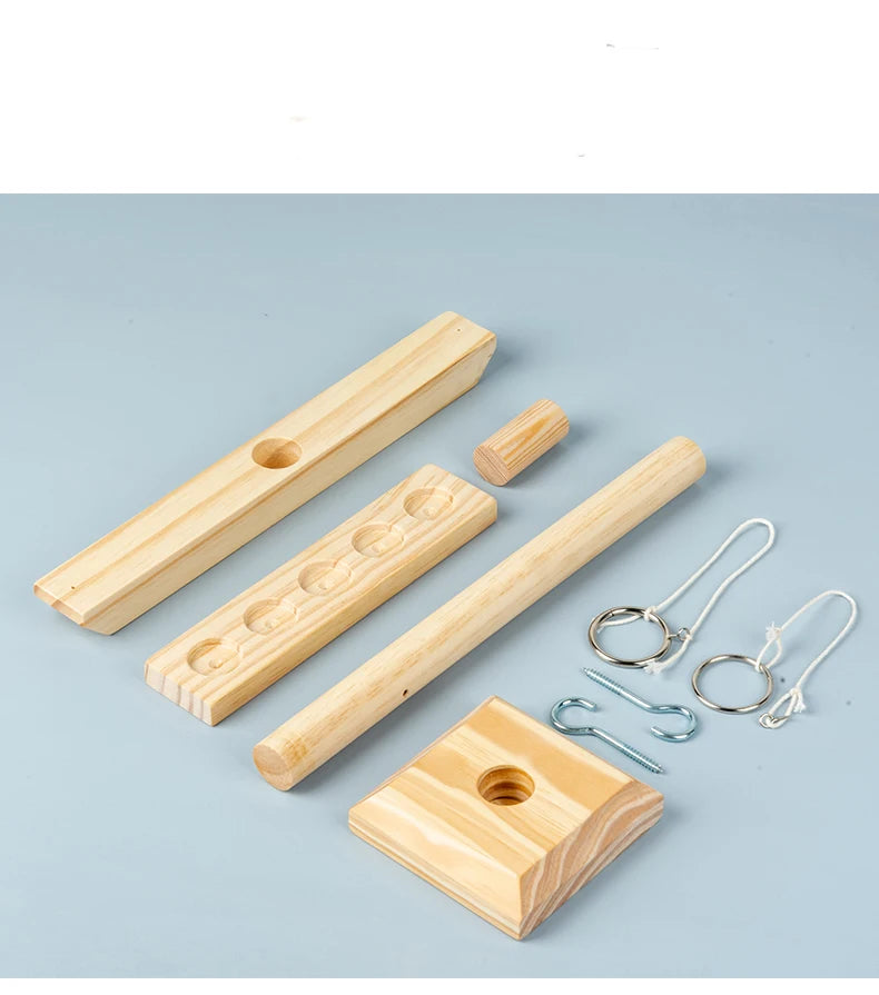 Ring Toss Games for Kids Adults Home Party Drinking Games Fast-paced Handheld Wooden Board Games Shot Ladder Bundle Outdoor Bars