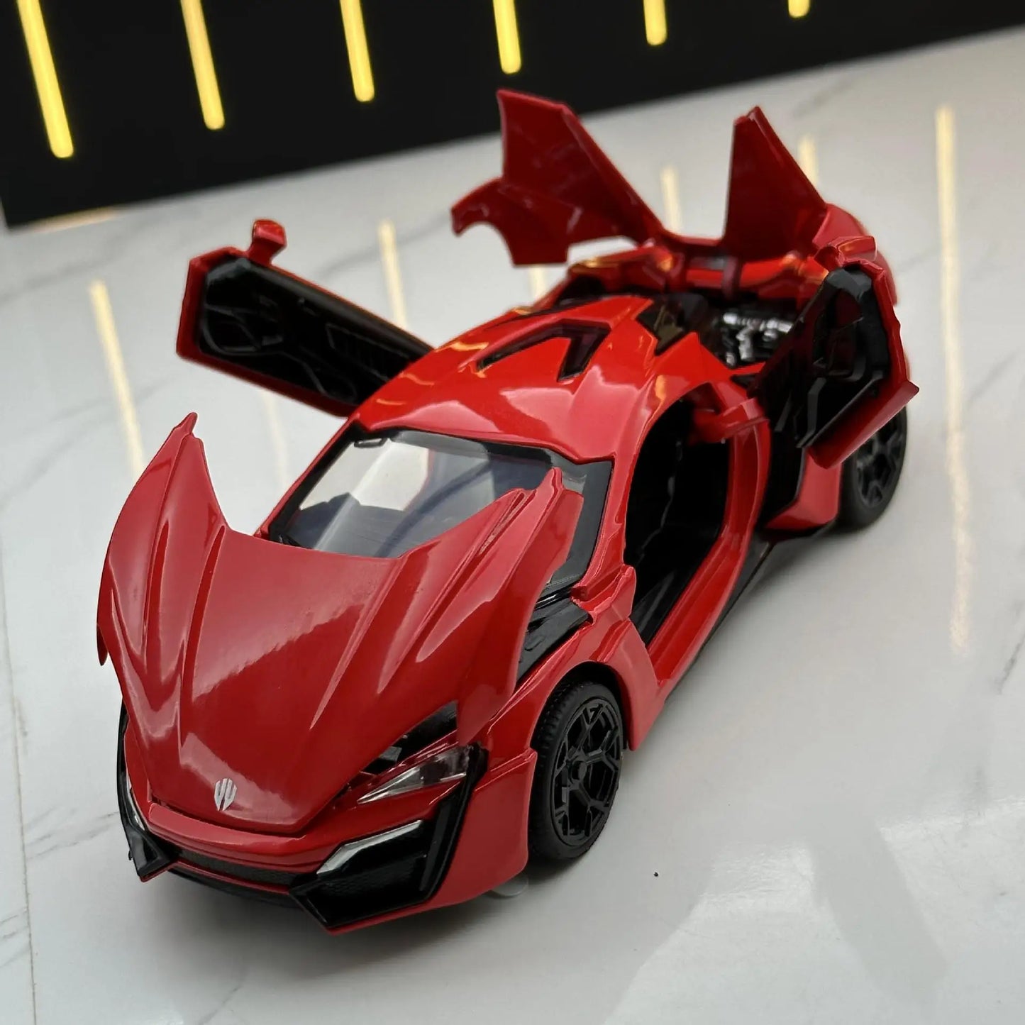 1: 32 Lykan sport Fast and Furious 7 Alloy Car Model Diecasts Toy With Sound and Light Vehicles Decoration Toys For Kids Gift