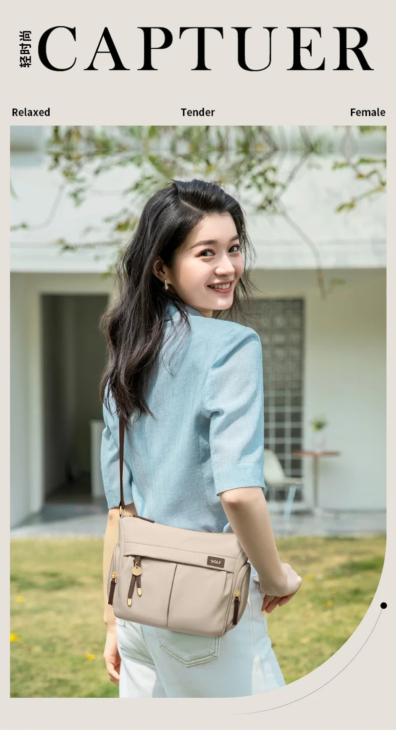 GOLF Crossbody Bag Women Nylon Womens Shoulder Bag Lady Bucket Mini Cross Body Purse Handbag New Fashion Square Bags 2024 Summer