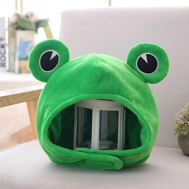 Cartoon Funny Adorable Plush Frog Hat Big Eyes Creative Animal Cosplay Costume Dress Up Hat Headgear for Kids Adults Gift C4Z2