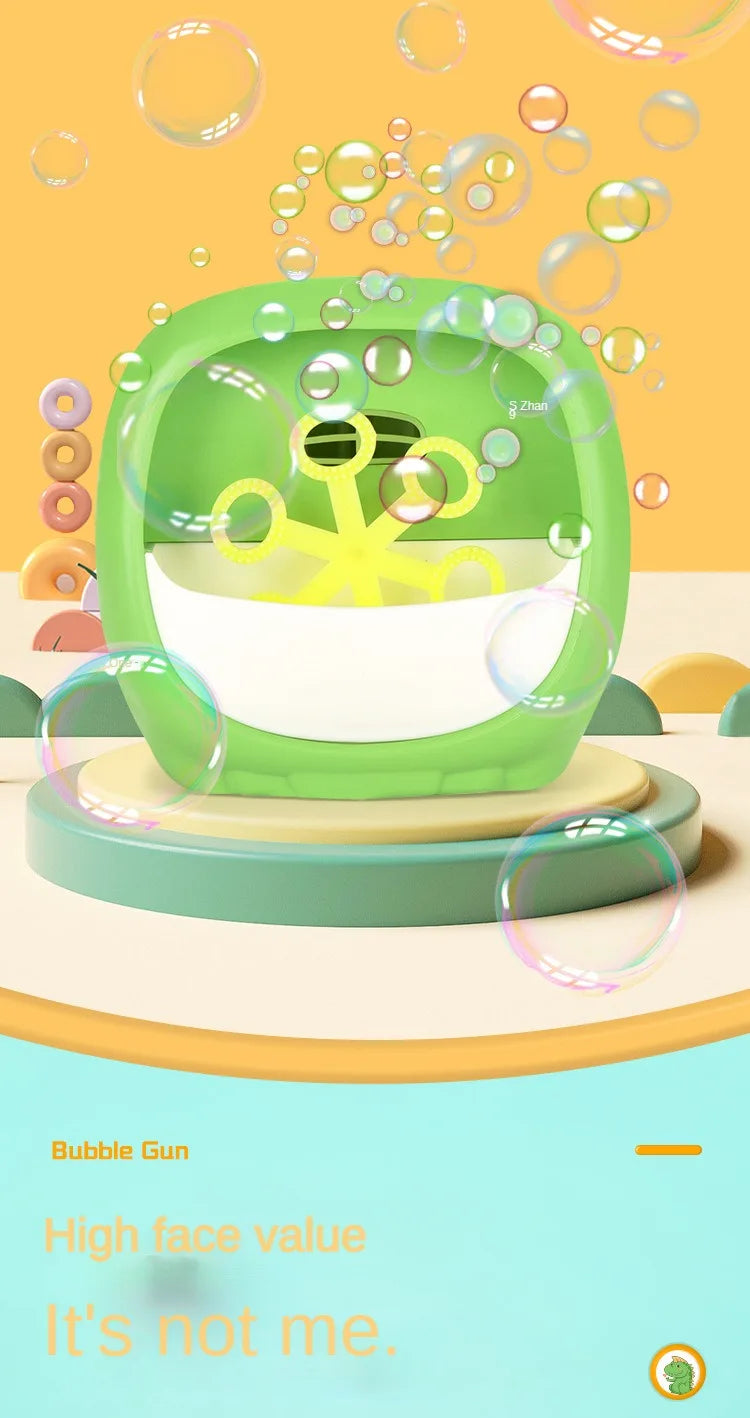 Funny Bubble Machin Cartoon Dinosaur Frog Animal Magic Soap Water Bubble Blower Handheld Christmas Gifts for Kids Boys Girls