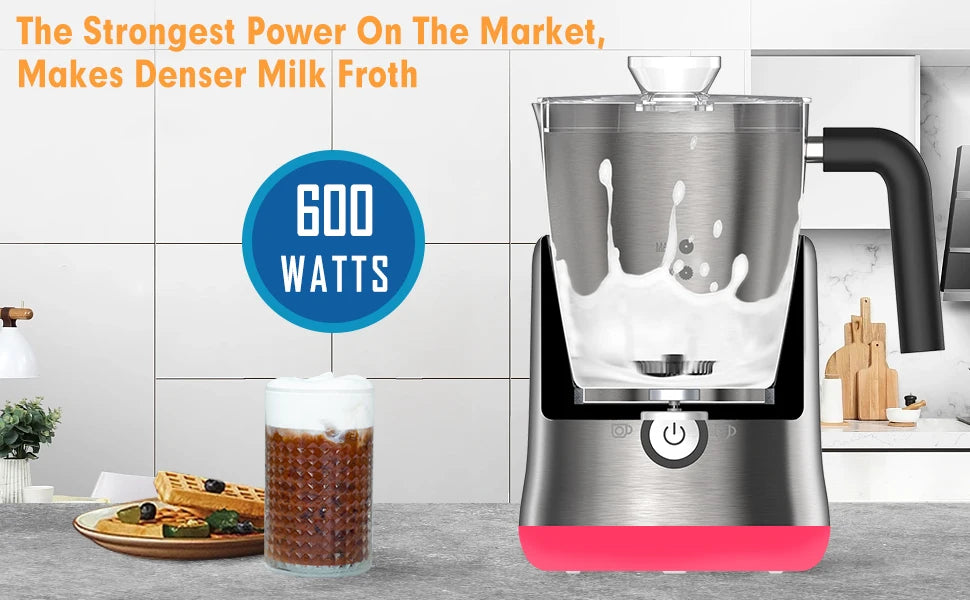 4 in 1 Multi-function Milk Frother Electric Hot and Cold for Making Latte Cappuccino Coffee Chocolate Kitchen Appliances DEVISIB