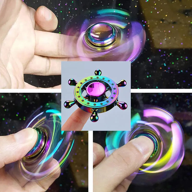 EDC Fidget Spinner Metal Toy Rainbow Spiner R118 Hand Spinner Toys Adult Relieves Stress Children Raytheon Mushroom 60-65mm