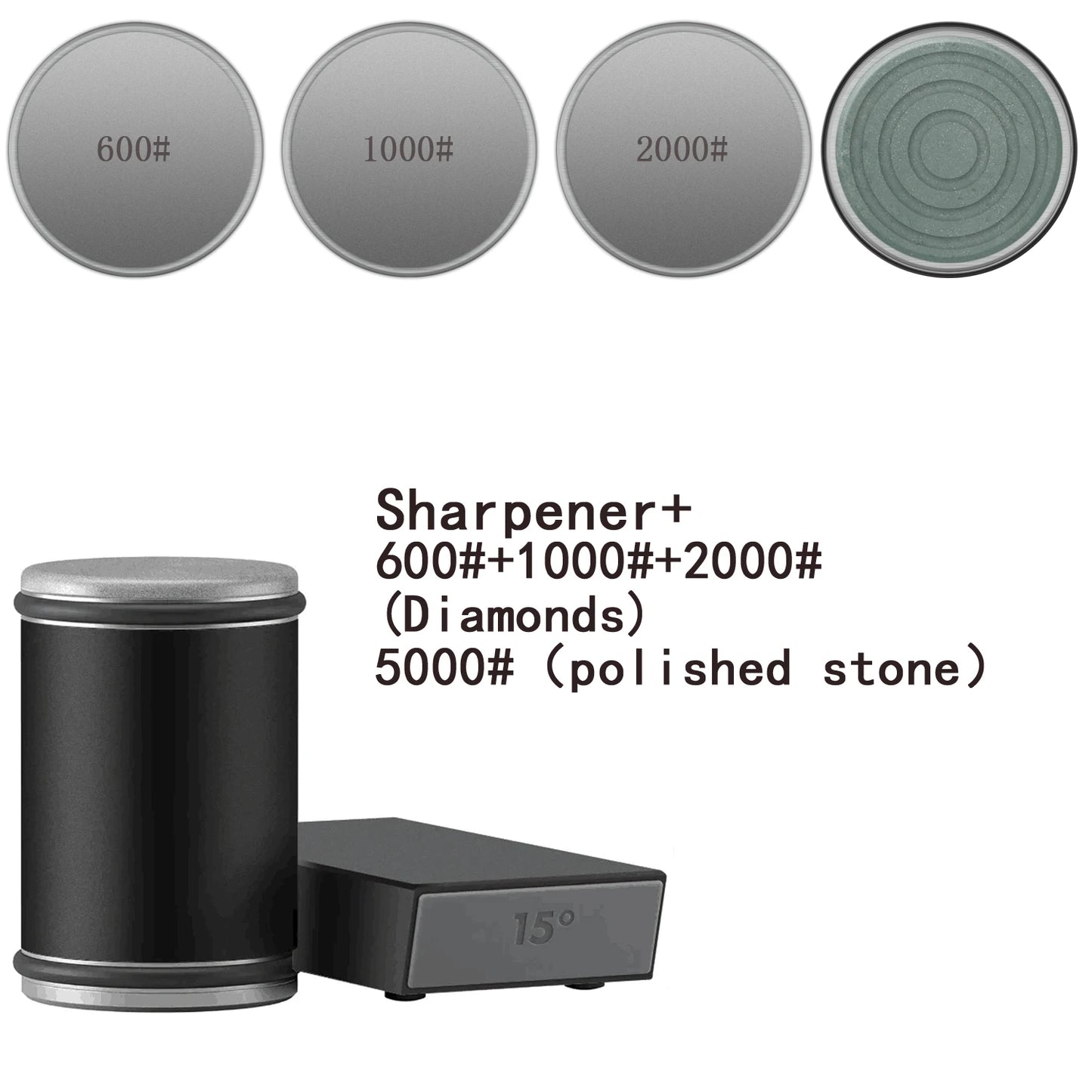 Rolling Knife Sharpener Magnetic Knife Holder Diamond Sharpening Stone with15and20 Degrees Angle Roller Kitchen Accessory set