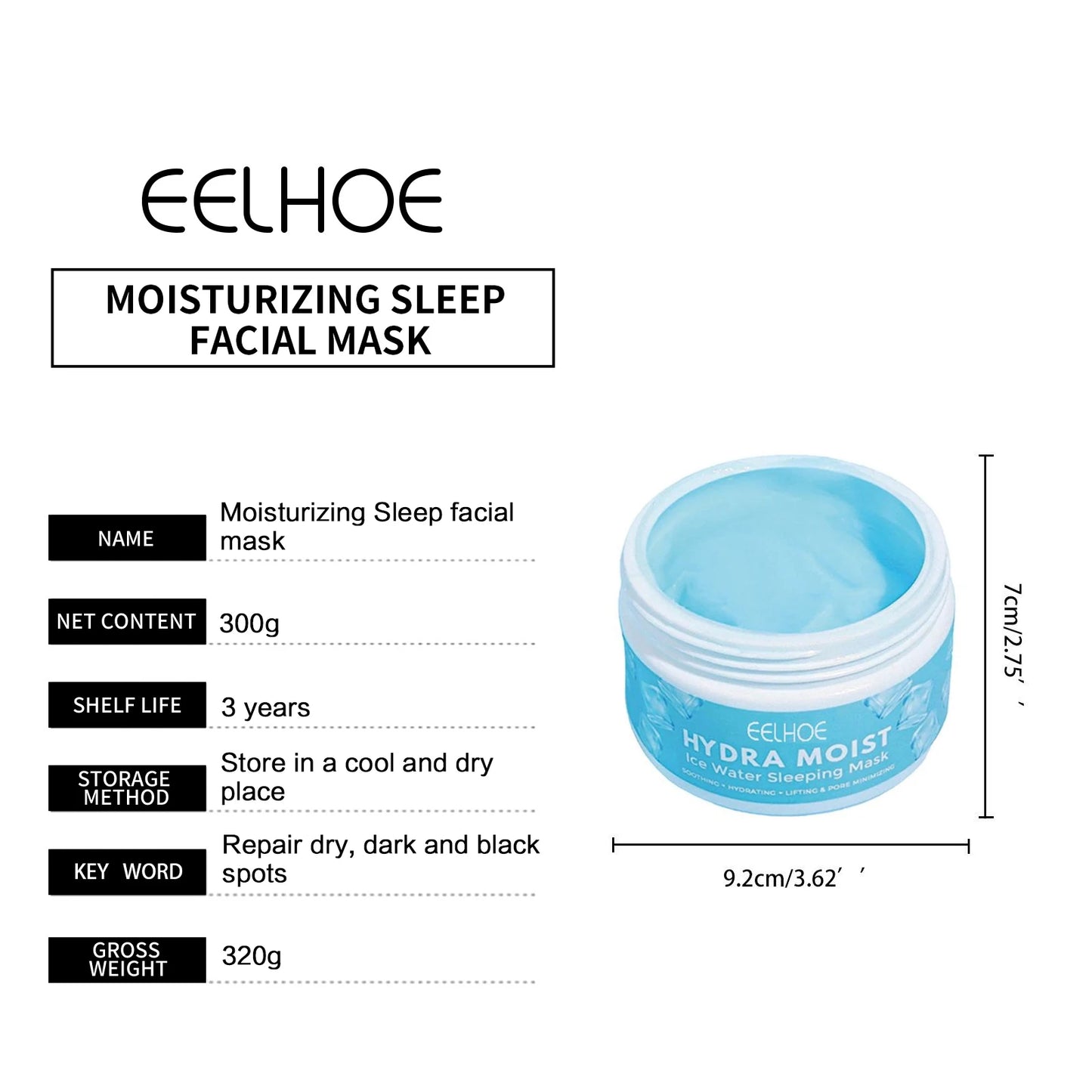 Eelhoe Facial Masks Repair Face Skincare Firming Hydrating Moisturizing Face Mask Remove Acne Brighten Facial Skin Care Product