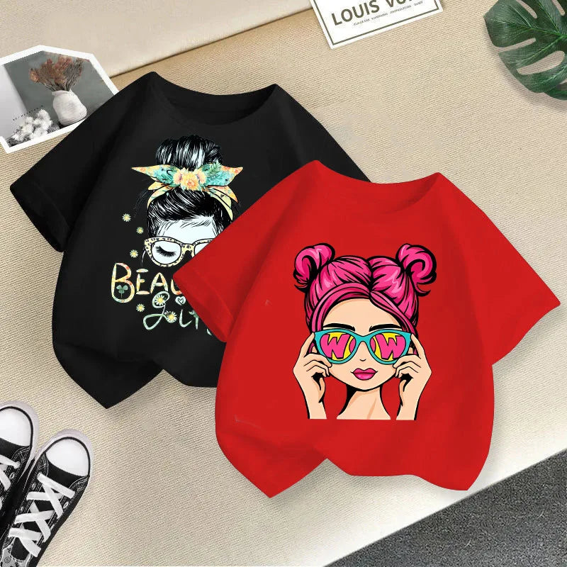 Children's T-Shirt Children's New Summer Children's Short-Sleeved T-Shirt Boys and Girls Casual Tops Girls Summer T-Shirt