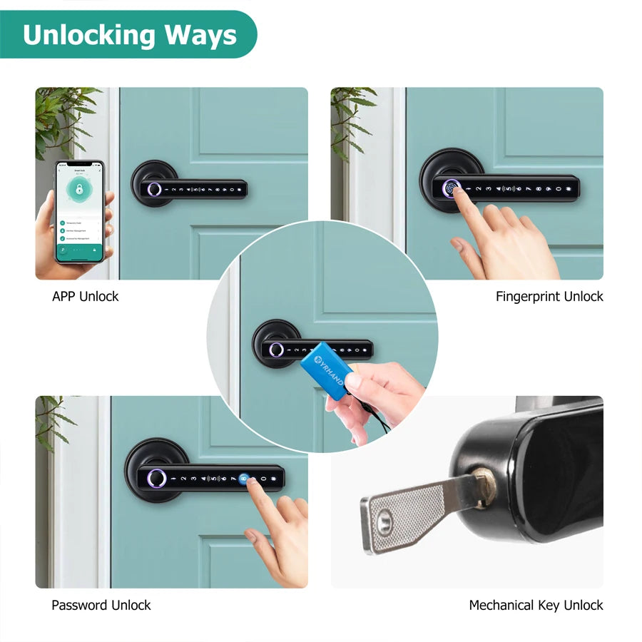 smart home cerradura inteligente tuya smart door lock safe fingerprint locker keyless entry digital door lock home apartment