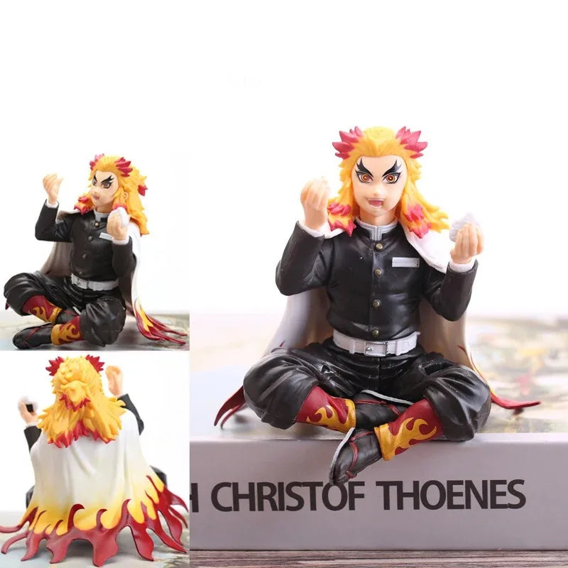 10-15cm Anime Demon Slayer Figure Kamado Tanjirou Nezuko Sitting Posture Action Figure PVC Model Doll Collection Toy Gift Kids
