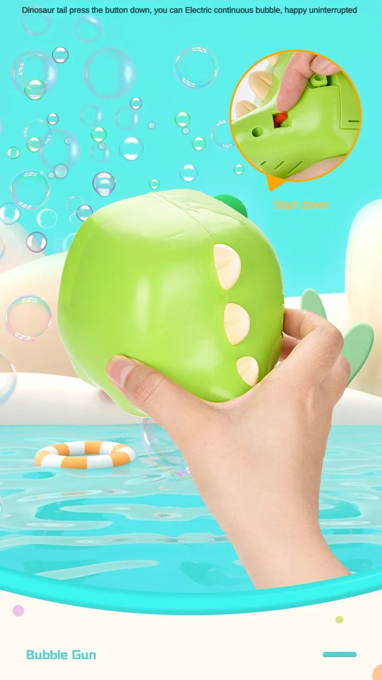 Funny Bubble Machin Cartoon Dinosaur Frog Animal Magic Soap Water Bubble Blower Handheld Christmas Gifts for Kids Boys Girls