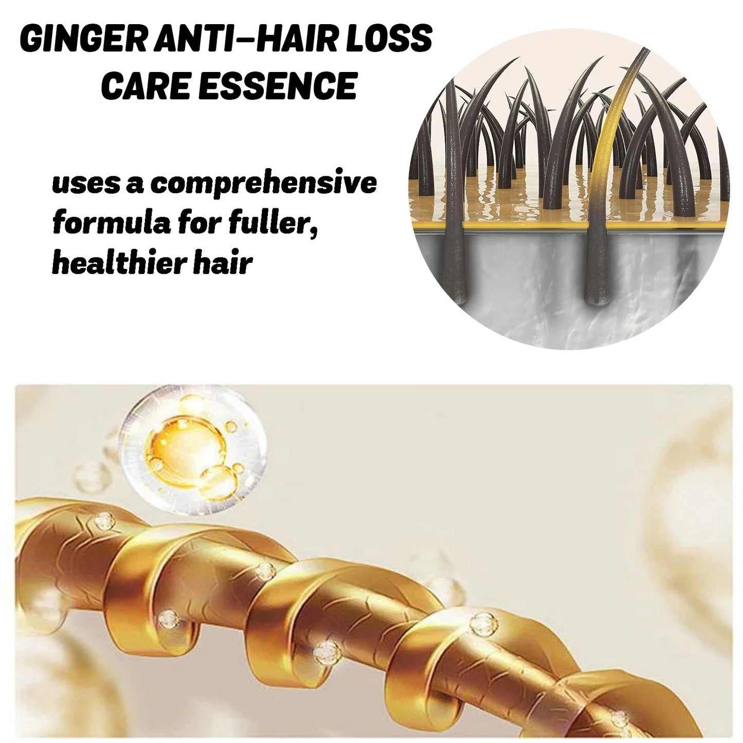 OUHOE Ginger Hair Growth Serum Improve Frizz Prevent Baldness Scalp Repair Smooth Nourishment Hair Care Essential Oil 30ml