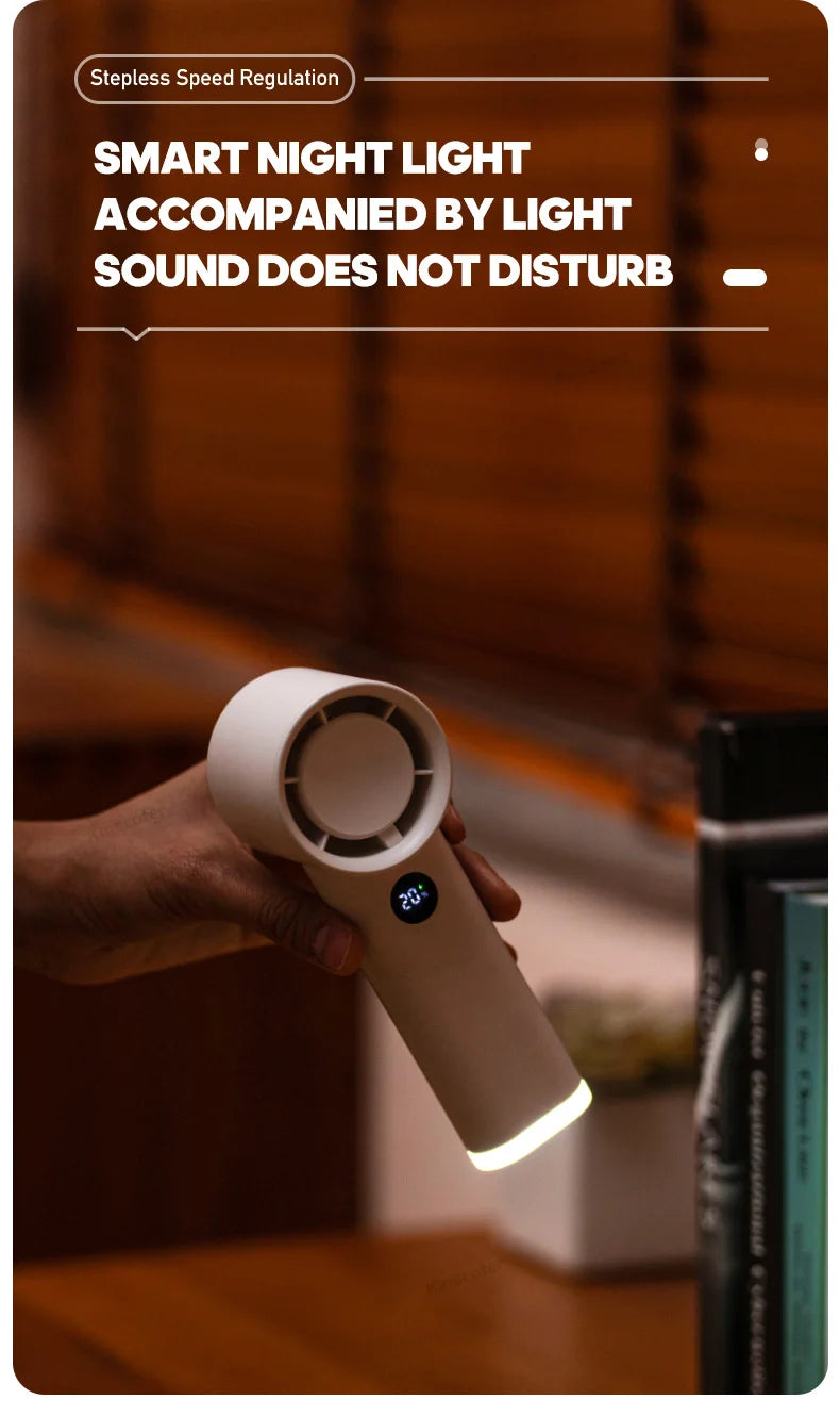 New Digital Handheld Fan High Speed Wind 100 Speeds Cooler Fan Ventilator Turbo Fan Air Circulator Handfan