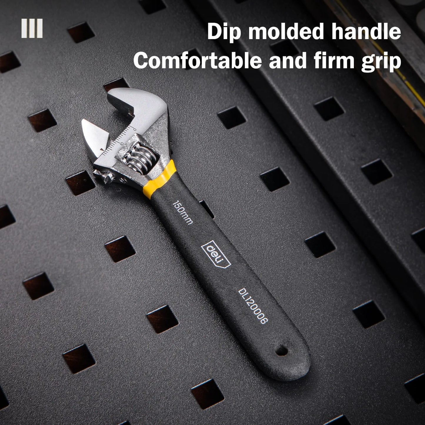 Deli Adjustable Spanner PVC Coated Handle Stainless Steel Universal Spanner Hand Tool 6 8 Inch Household Multifunctional Wrench