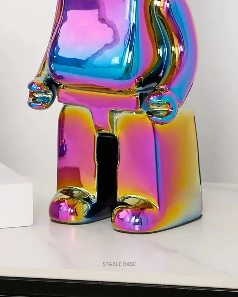Aesthetic Bear Figure Ceramics Violent Bear Statue Animal Figurine Sculpture Decor Luxury Livingroom Decoration Desk Accessories