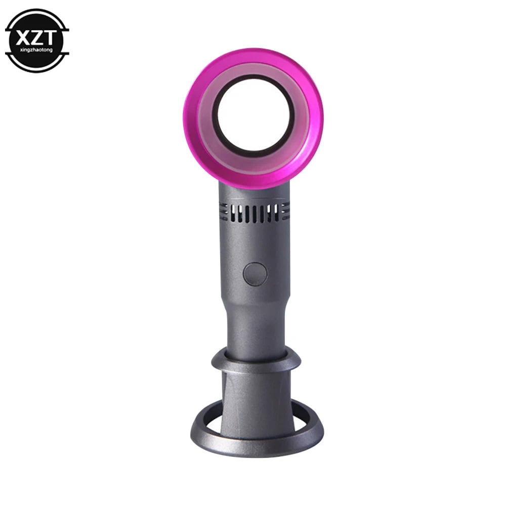 Portable Handheld Fan Mini USB Bladeless Fan Rechargeable Desktop Fan with Three Wind Speeds