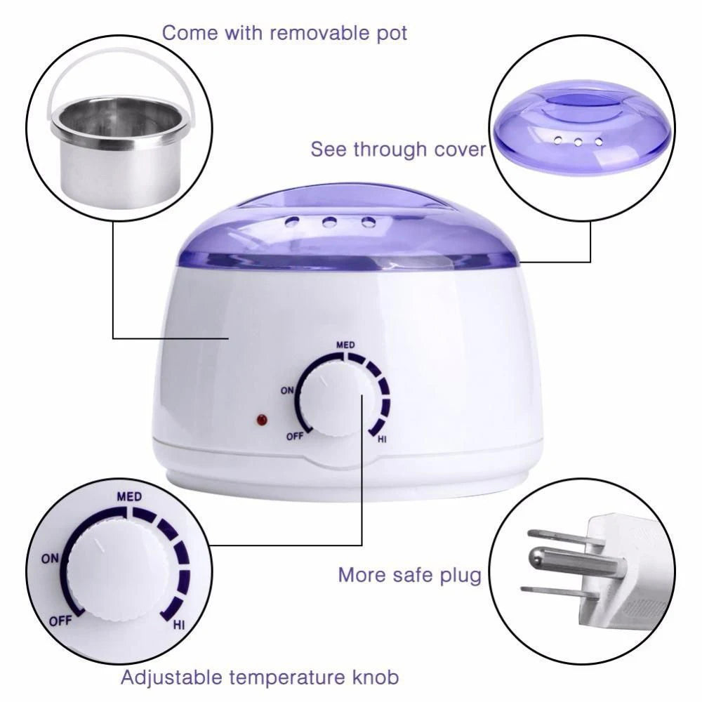 Therapy Machine Wax Warmer Portable Electric Hair Removal Kit Facial Bikini Area Armpit- Melting Pot Hot Wax Heater