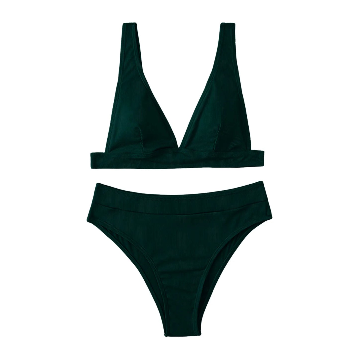 Women Swimwear Bikinis Soild Color Chest Paded Crop Tops And Shorts Brazilian Beach Wear 2 Piece Swimsuits For Women Biquini