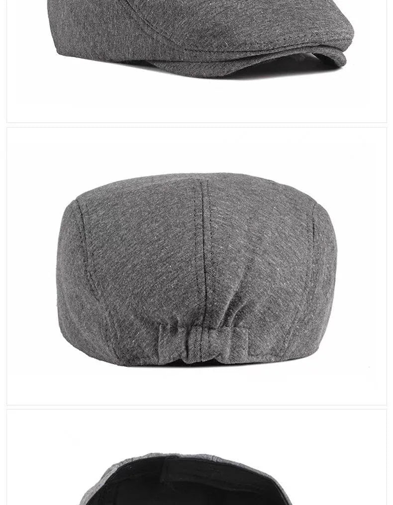 2024 Men berets Fashion Beret Cotton Solid Color Soft Top Casual Beanie Retro Literary Forward Cap Peak Cap Driver Hat Gift