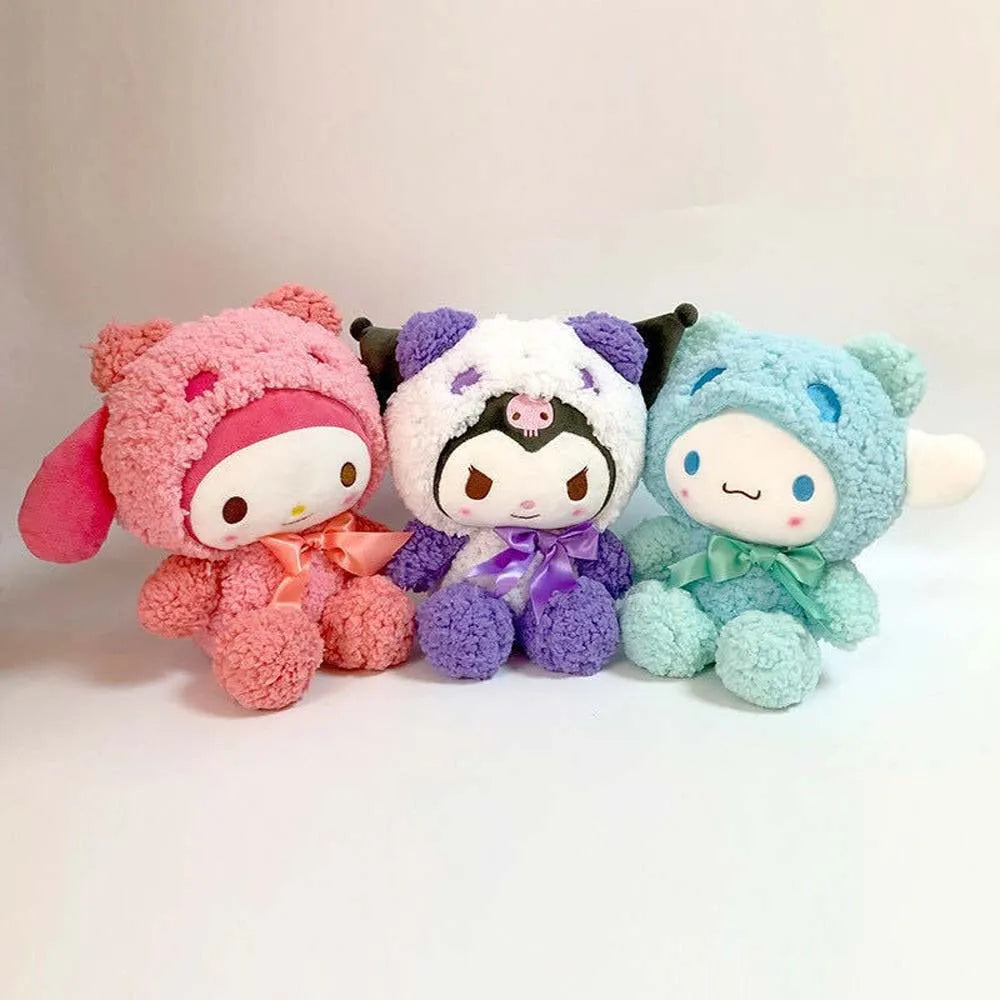 25Cm Kawaii Sanrio Plush Doll Toy Cute Hello Kitty Cinnamoroll My Melody Kuromi Pochacco Lovely Anime peluche Toys Gift For Kids