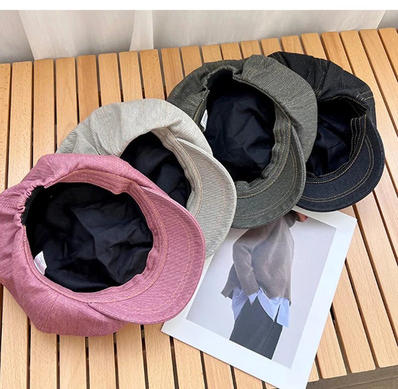Cloud Top Octagonal Beret Hat Women Cotton Berets Spring Summer Casual Versatile Painter Visors Girls Korea Vintage Newsboy Cap