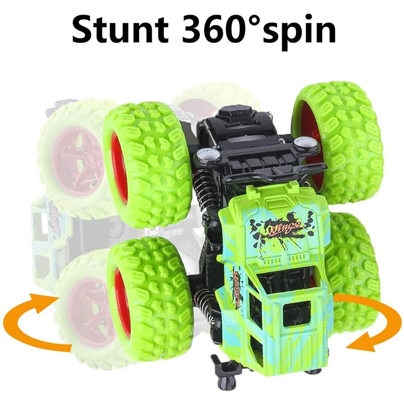 Pull Back Toy Car Inertial Rotation Car Four-wheel Drive Off-road Vehicle SUV Racing Power Car Children's Toy CarGift
