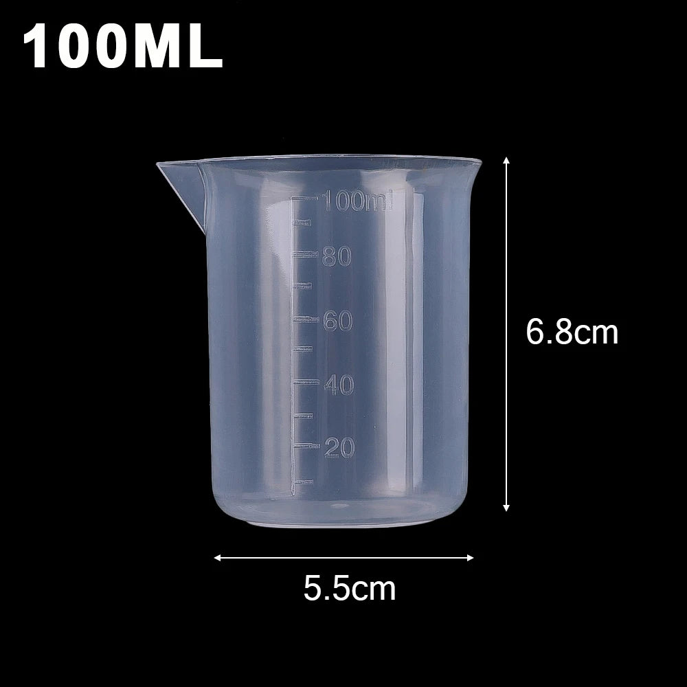100ML Plastic Measuring Cup Transparent Scale Measuring Cup Pour Spout Without Handle Liquid Container For Kitchen Bar Supplies