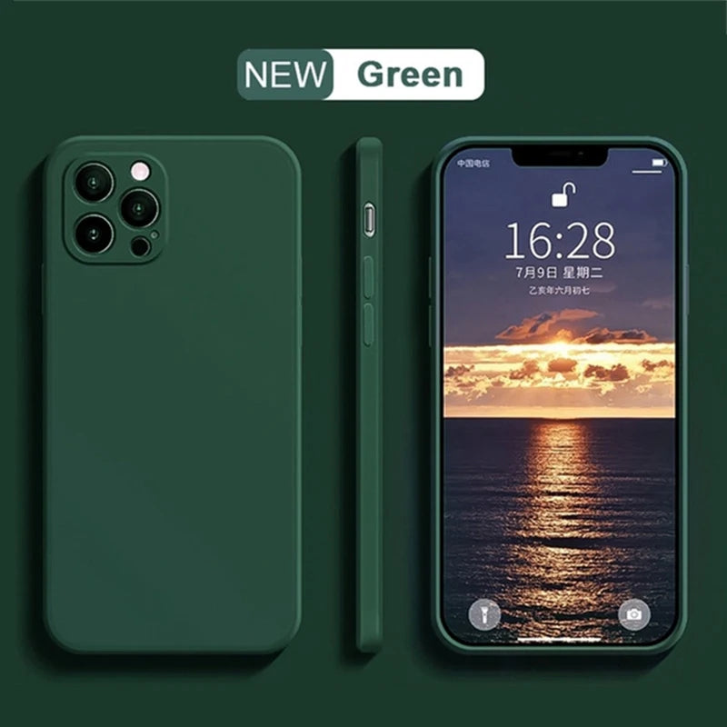 Luxury Liquid Silicone Shockproof Case for iPhone 11 12 13 14 15 Pro Max 7 8 14 15 Plus X XS XR Max Mini Back Soft Cover Funda