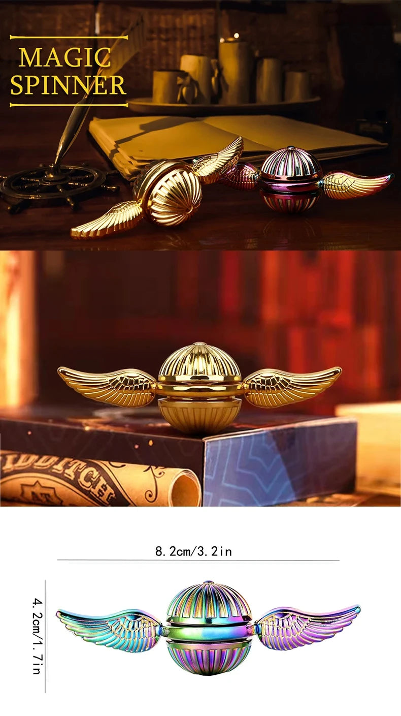 Fidget Spinner Toys Golden Snitch Metal Anti Stress Hand Spinner Toys Spinning Gyro Finger Rotation Gyroscope Toy for Kids Adult