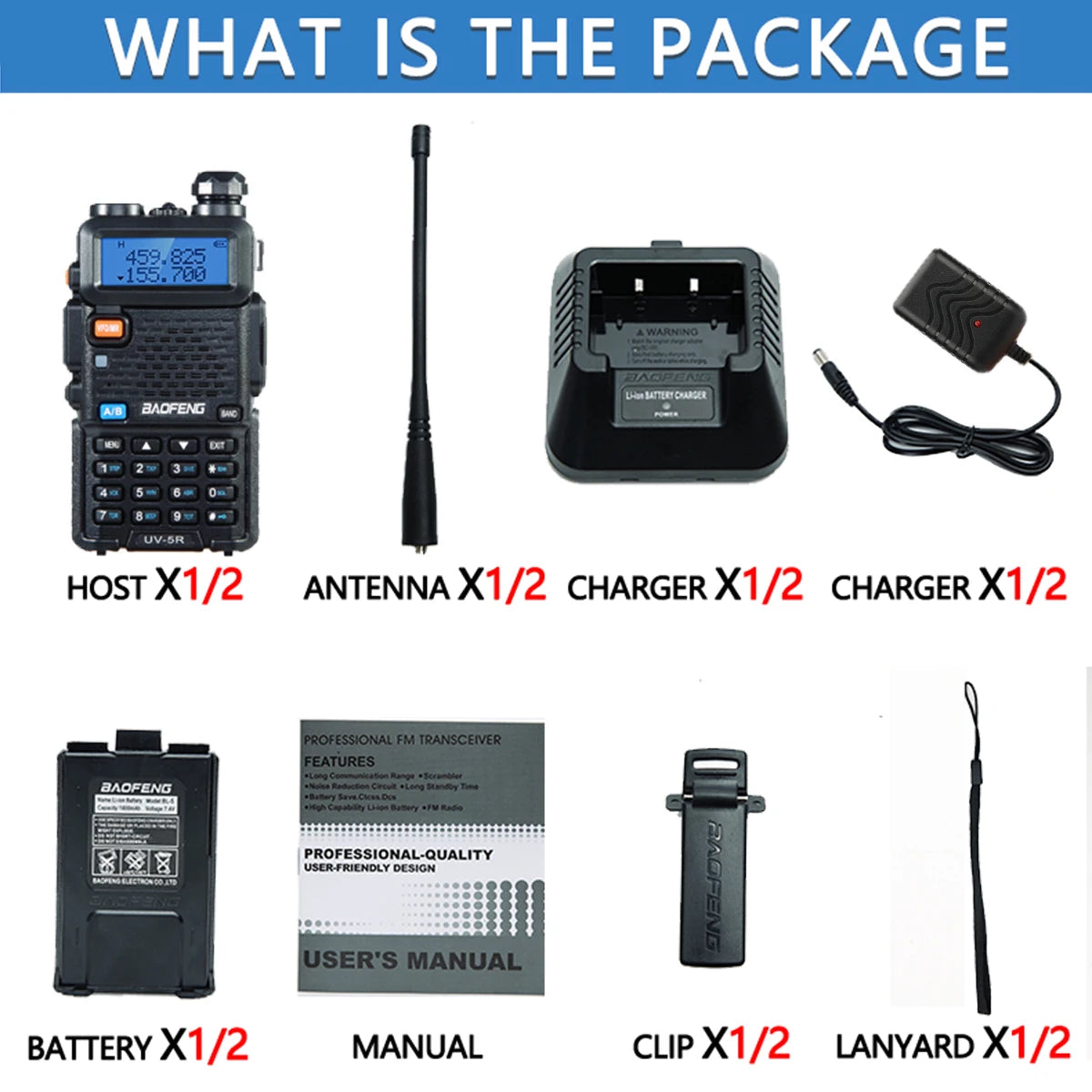 1/2PCS Baofeng UV 5R 5W 8W Walkie Talkie Ham CB Radio Long Range Dual Band VHF UHF FM Transceiver Two Way Radio UV5R K5 Plus