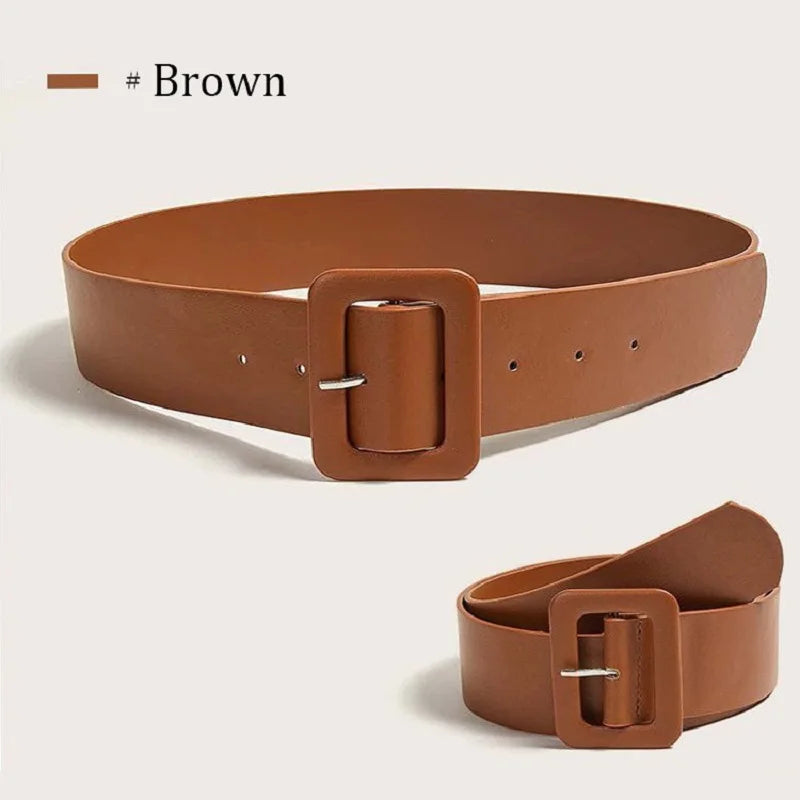 Belt for Women's Dress Simple Women's Wide Belt PU Leather Belt Fashion Luxury Designer Brand Belt Female Black PinkStrap DT167
