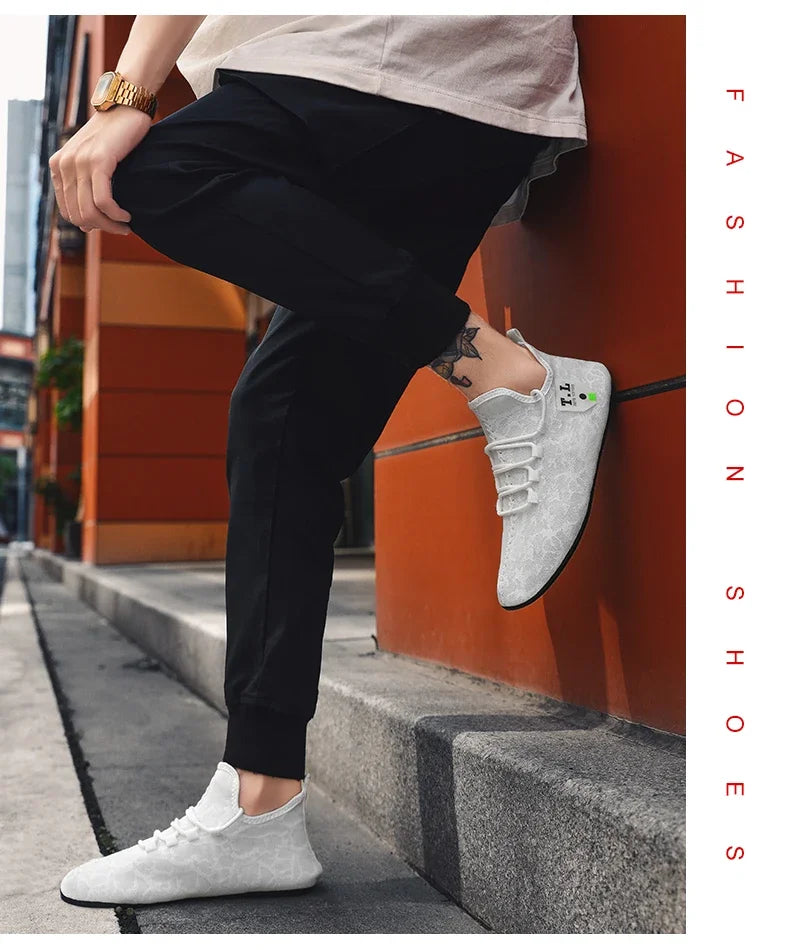 YRZL Men's Shoe Light Loafers Breathable Soft Comfortable Brown Walking Outdoor Casual Shoes Men 2024 Summer Lace Up Loafer Shoe