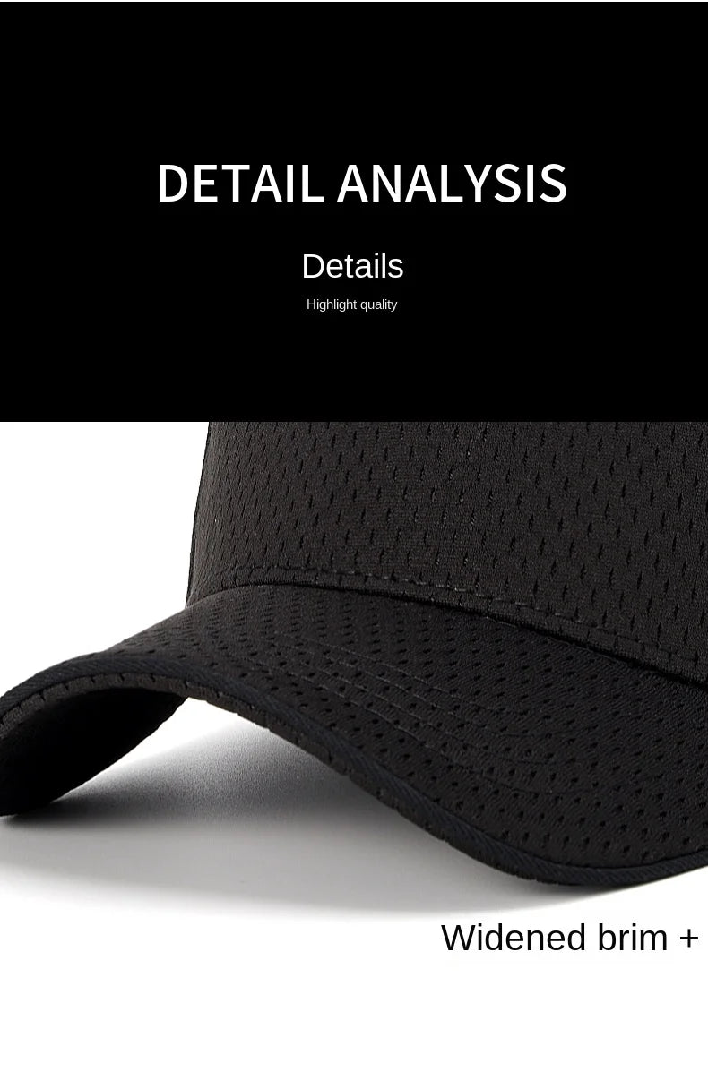 Big Head Large Size Quick Dry Running Hats High Crown Plain Mesh Baseball Cap Men and Women Breathable Golf Hat Sports Hats