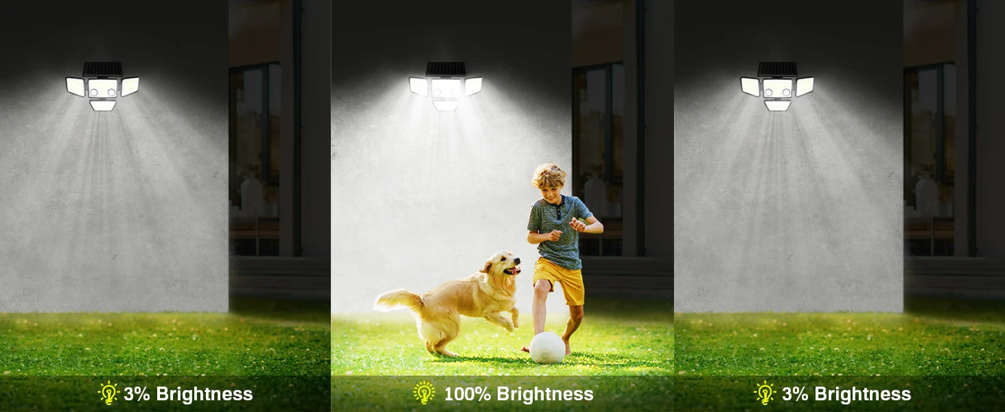 Solar Outdoor Lights - 3000LM 188 LED Motion Sensor Lights Solar Flood Security Lights for Backyard Yard Patio