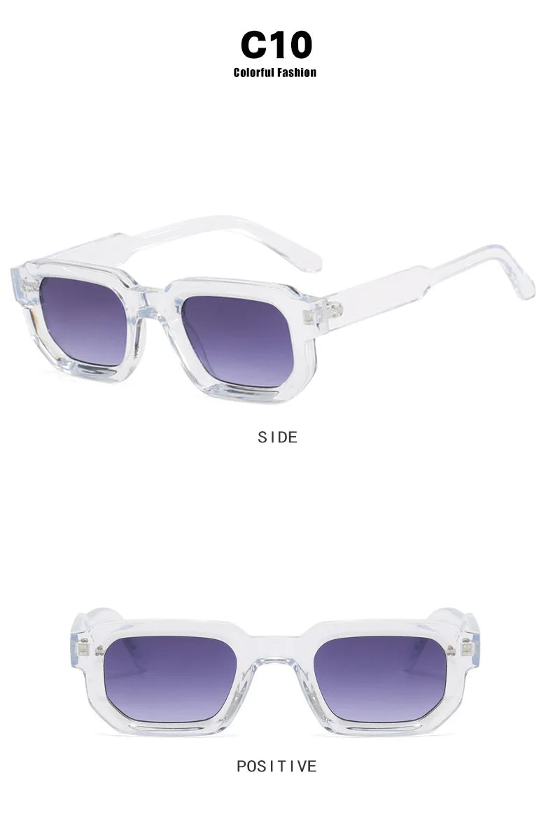 Popular Vintage Sunglasses Women Men Square Sun Glasses Punk Polygon Eye Glasses Goggle for Male Female Rectangle Sunglasses 