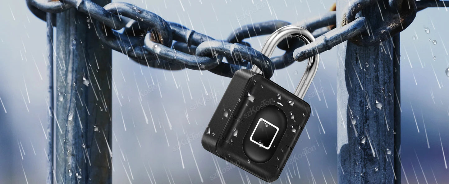 Smart Home Fingerprint Lock IP67 Waterproof Smart Lock Padlock Locker Anti-theft Security Protection Keyless Unlock for Luggage