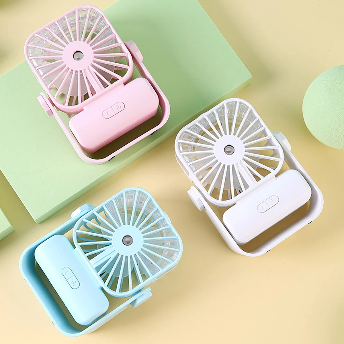 Handheld Fan Mini Air Conditioner USB Rechargeable Portable Humidifier Mist Cooler Cooling Spray Humidifier Fan for Home/Office