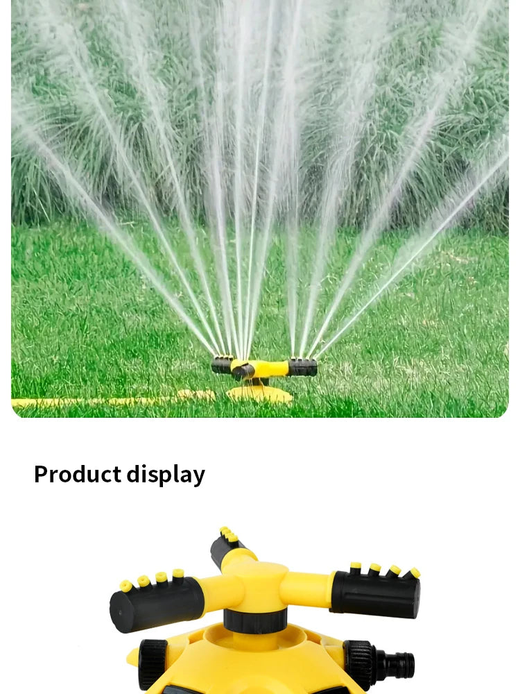 360 Degree Automatic Rotating Sprinkler Head For Nursery Irrigation, Rotating Three-way Sprinkler Series Sprinkler