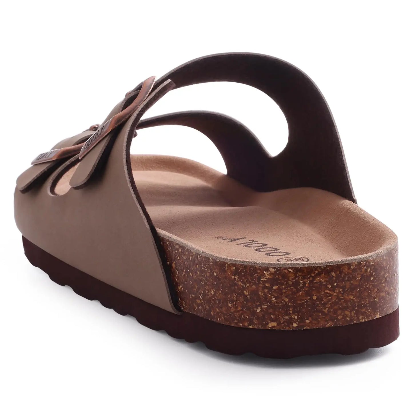 Kidmi Women Cork Suede Mules Slippers Outdoor Antiskid Beach Slippers Classic Cork Footbed Women Sandals With Adjustable Buckle