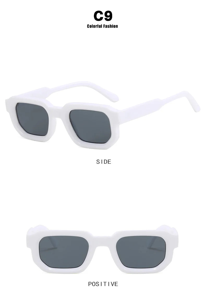 Popular Vintage Sunglasses Women Men Square Sun Glasses Punk Polygon Eye Glasses Goggle for Male Female Rectangle Sunglasses 