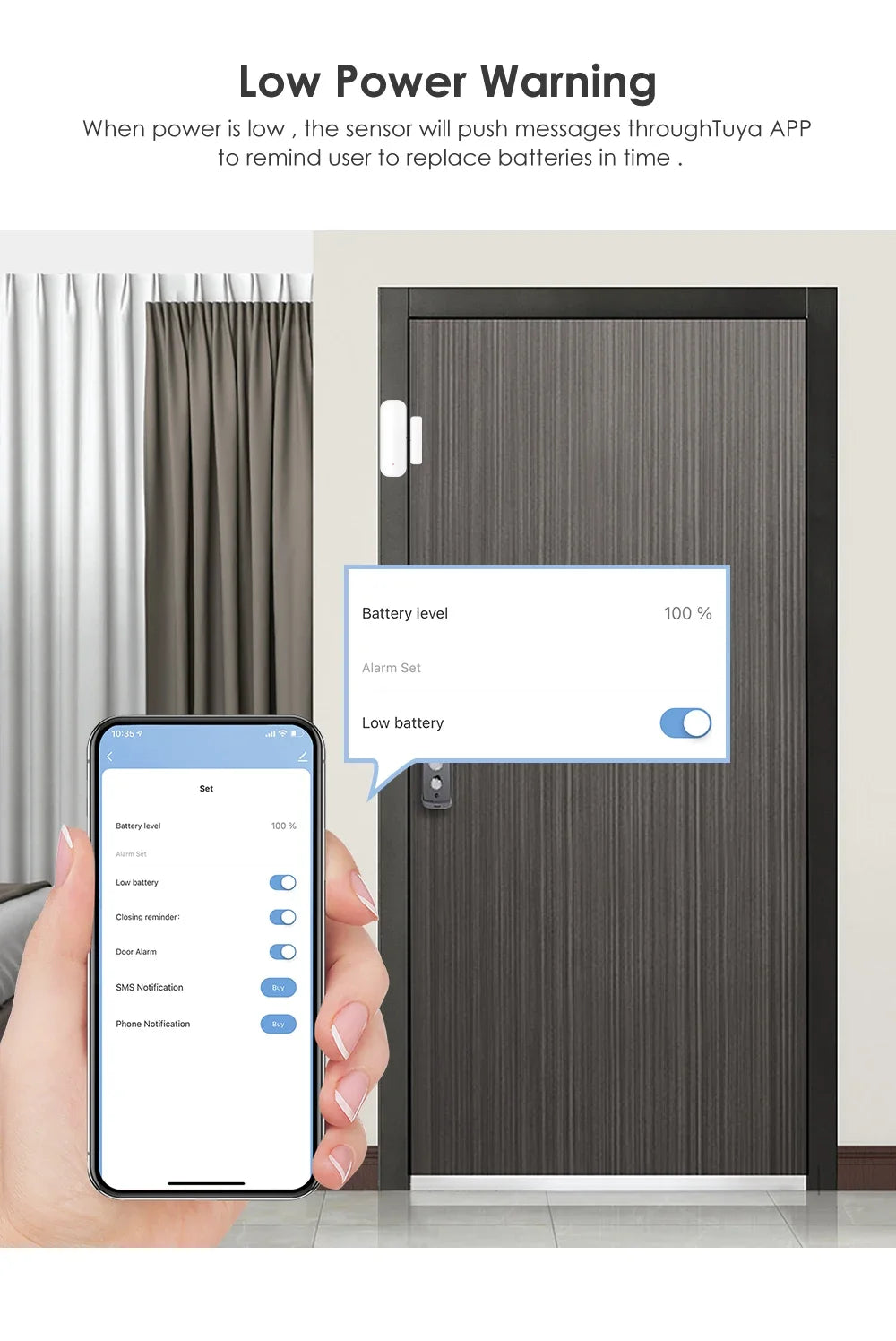 Tuya WiFi Door Sensor Window Sensor Smart Home Wireless Door Detector Smart Life APP Remote Control for Alexa Google Home