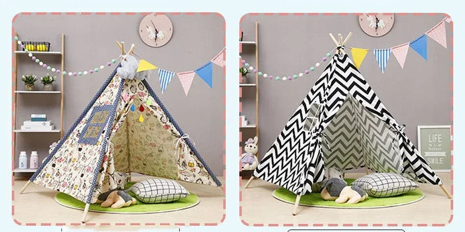 1.6M Portable Kids Tent Play House for Children Tent Cabana Tipi Infantil Baby Teepee Tents Castle LED Lights/Carpet/Decoration