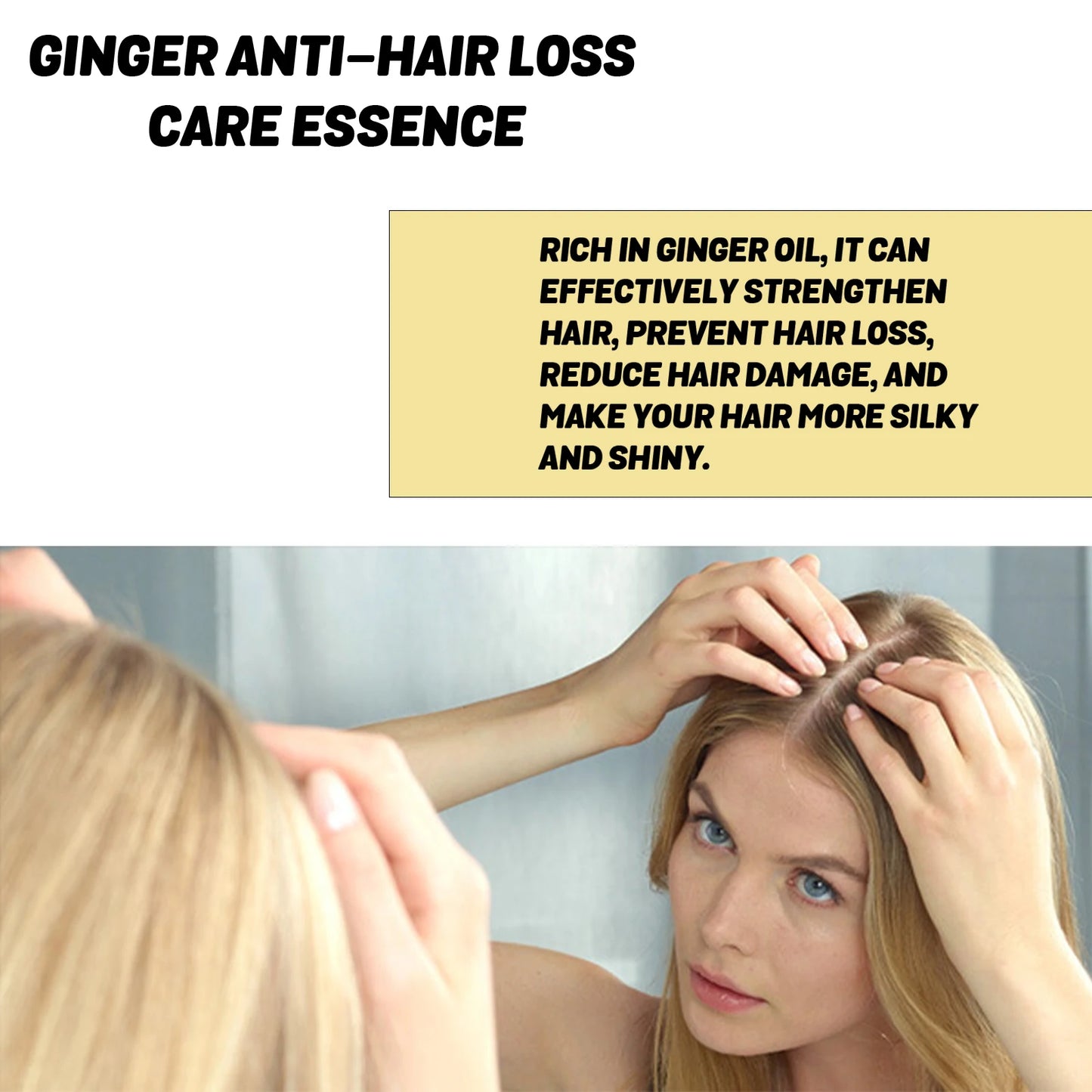 OUHOE Ginger Hair Growth Serum Improve Frizz Prevent Baldness Scalp Repair Smooth Nourishment Hair Care Essential Oil 30ml