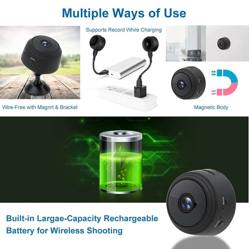 A9 WiFi Mini Camera Wireless WiFi Video Recorder Security Protection Camera Smart Home Monitoring Camera For Infants And Pets 